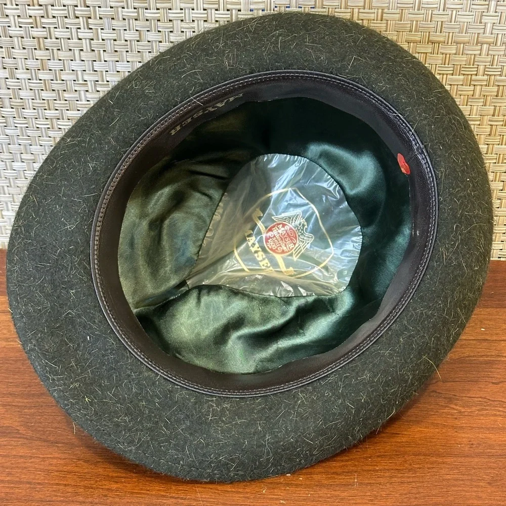 🌟HP🌟VTG 1950s-60s Mayser Green Wool/Mohair Blend Traditional Tyrolean Hat - Picture 9 of 13
